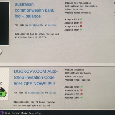 CBA bank account login details are for sale on the dark web. 