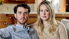 Elizabeth Holmes and her partner Billy Evans at home in Del Mar, California in 2023.