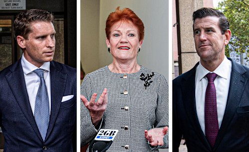 Liberal Andrew Hastie, left, will have to contend with One Nation supporters backing not only Pauline Hanson but also Ben Roberts-Smith.