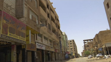 Shops are closed during a general strike in the al-Arabi souk business district of Khartoum, Sudan, on Sunday.