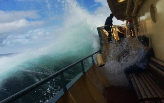 The Freshwater-class ferries have braved some large swells in their time.