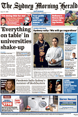 The front page of The Sydney Morning Herald. 