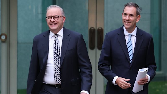 Prime Minister Anthony Albanese and Treasurer Jim Chalmers on budget day