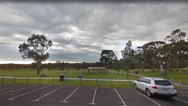 The car park and walking path at Gunns Road Reserve in Hallam.