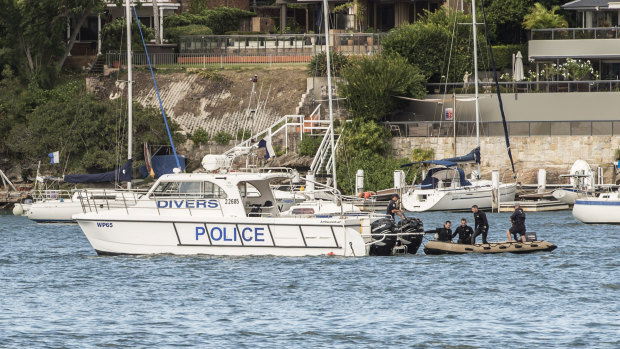 Police searching the area under Gladesville Bridge in the ongoing investigation into the death of Cecilia Haddad.