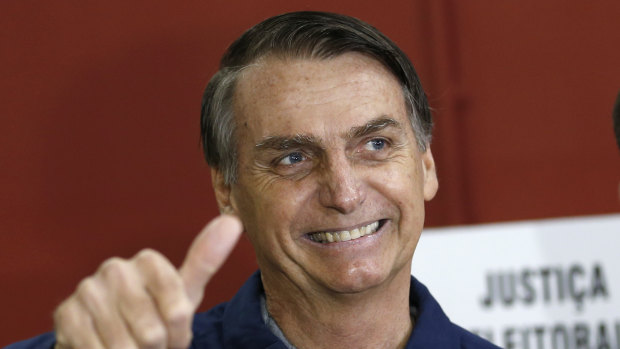 Brazilian presidential frontrunner Jair Bolsonaro, of the Social Liberal Party.