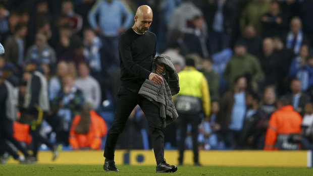 City coach Pep Guardiola, whose side was knocked out of the Champions League in the quarter-finals this season.