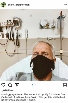 Greg Norman in hospital with COVID-19 on Christmas Day. 