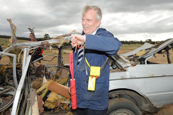 Kelleher at a crime scene.
