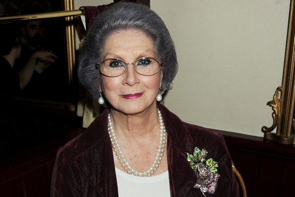 April Ashley attends an after-party in London following a press night for Being Shakespeare, on June 22, 2011.