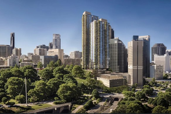 An artist’s impression of a potential development at Turbot Street in the Brisbane CBD. 