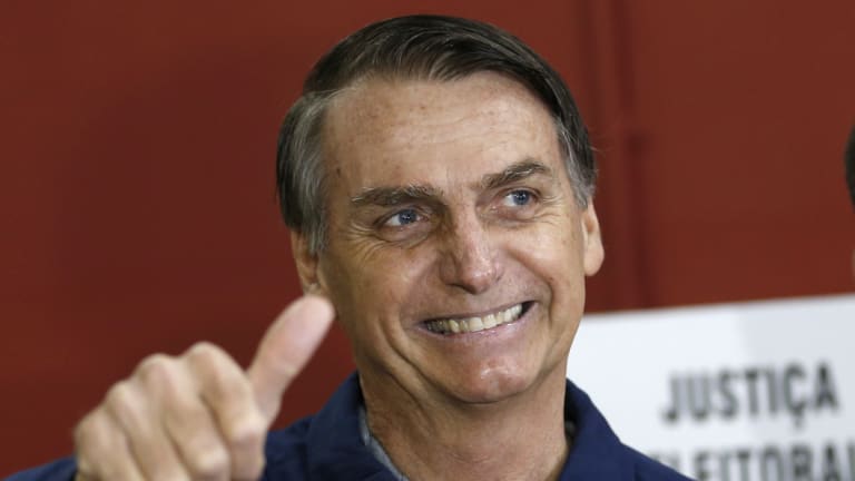 Brazilian presidential frontrunner Jair Bolsonaro, of the Social Liberal Party.