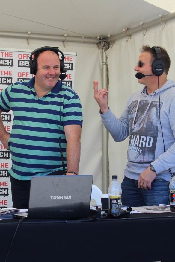 With his “Off the Bench” co-host in Melbourne, former AFL player Liam “Pickers” Pickering