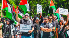 The crowd at a pro-Palestinian rally in Sydney’s Hyde Park on Sunday.