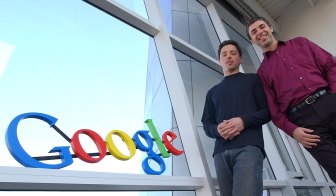 'Don't be evil': Google co-founders Sergey Brin, left, and Larry Page at their company headquarters in 2004.