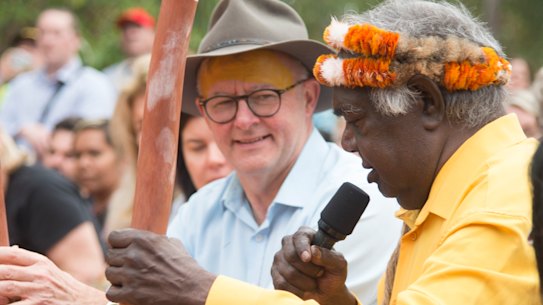 Anthony Albanese at the Garma festival in East Arnhem Land in July.