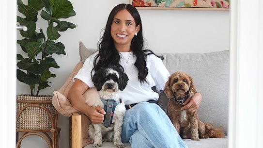 Shifra Bendet, with dogs Bruno, Ollie and Piper, says freezing her eggs around eight years ago took the pressure off making choices around her fertility.