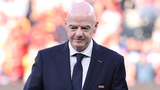 FIFA president Gianni Infantino and US President Donald Trump at the World Cup final earlier this month.