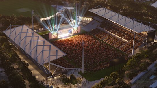 Artist impression of the new Penrith Stadium.