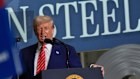 President Donald Trump speaking at US Steel Corporation’s Mon Valley Works-Irvin plant on Friday in Pennsylvania.