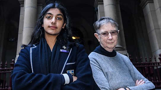 Anjali Sharma, 16, and her litigation guardian, Sister Brigid Arthur.