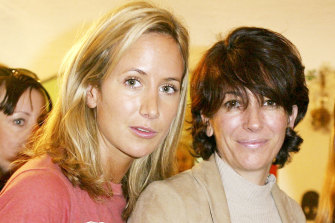 Lady Victoria Hervey with Ghislaine Maxwell at a fashion launch in 2004 in Hollywood, California. 