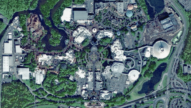 Image of Magic Kingdom Park, Walt Disney World, in Florida taken by the SuperView satellite. 