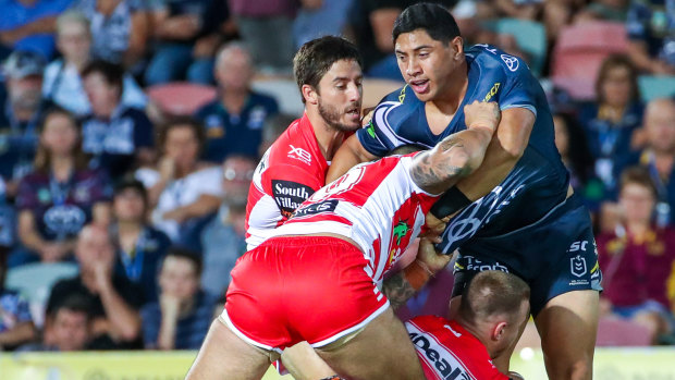 What a game: Jason Taumalolo caused the Dragons' defence all sorts of headaches.