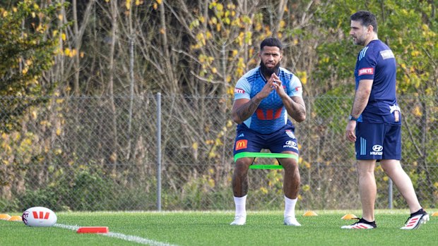 Payne Haas trained away from the main group again on Saturday.