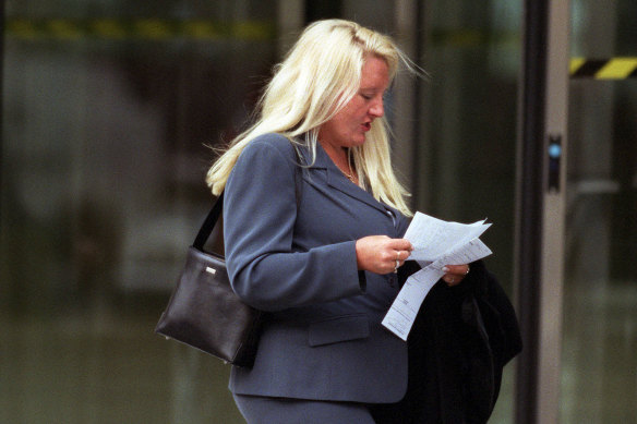 Nicola Gobbo photographed on her way to court in the 2000s. 