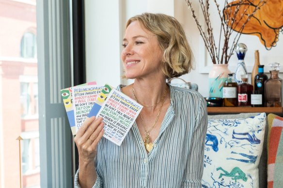 Actor Naomi Watts helped launch a range of menopause-themed greeting cards last year.