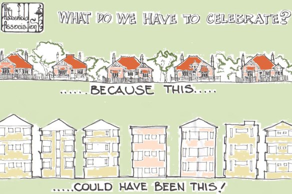 Celebrating Australia’s first garden suburb: an illustration from the website of the Haberfield Association.