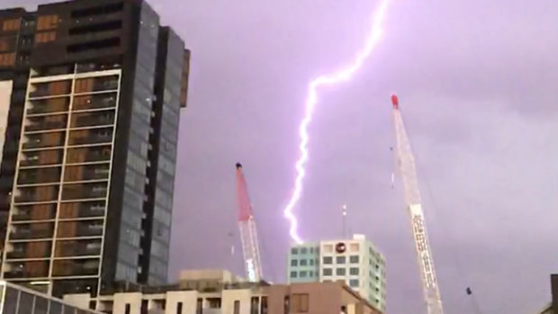 Lightning over Melbourne CBD
