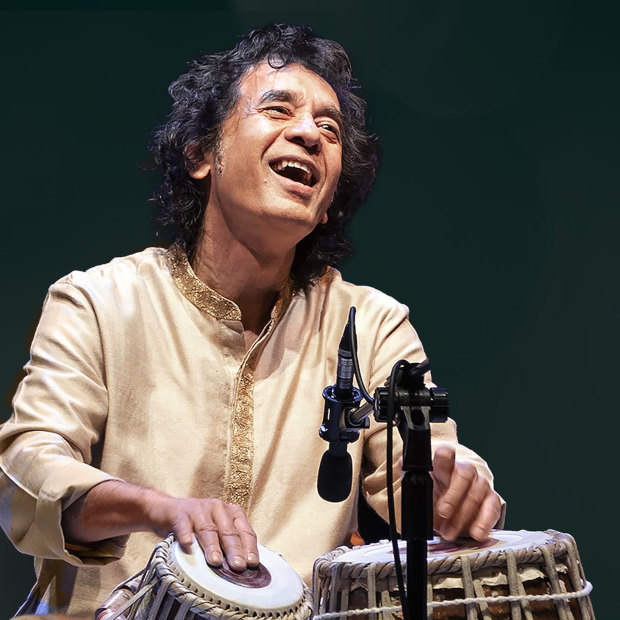 Zakir Hussain blends the two great strains of Indian classical music.
