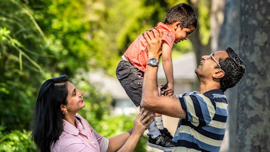 Kellyville family Prachi Patel and Chirag Anandwala, with their son Ruhaan Anandwala, have now changed school catchments.