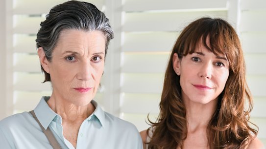 Harriet Walter (left) and Frances O’Connor in <i>The End</i>.
