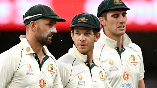 Tim Paine (centre) and Australia have a lot of thinking to do about the future.