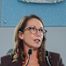 Treasurer Jaclyn Symes on budget day. 