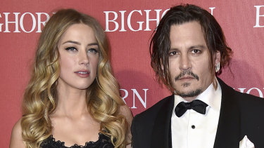 Amber Heard and Johnny Depp in January 2016. 