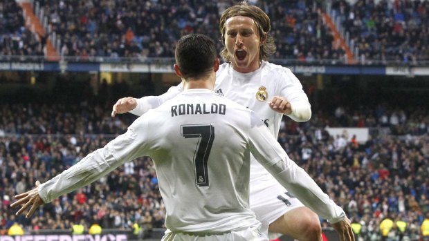Shortlist: Former Madrid teammates Cristiano Ronaldo and Luke Modric are up for the UEFA award.