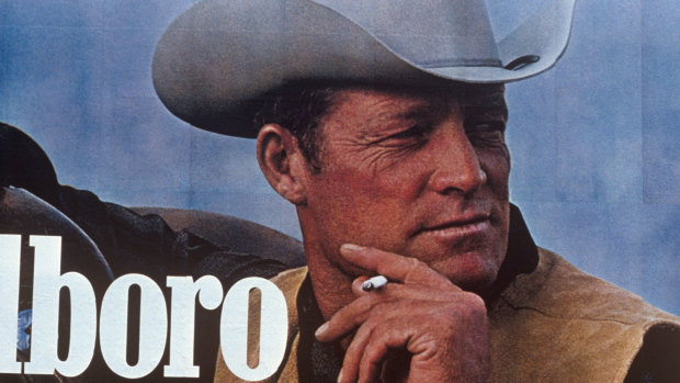 Bob Norris appears on a Marlboro billboard in Los Angeles about 1976. 