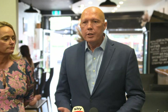 Opposition Leader Peter Dutton was in Melbourne as the Aston byelection looms.