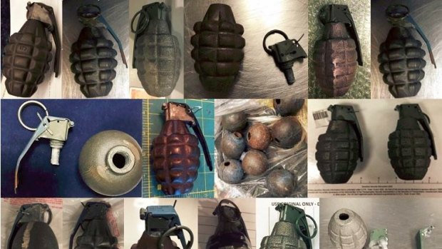 Grenades seized by the US Transportation Security Administration.