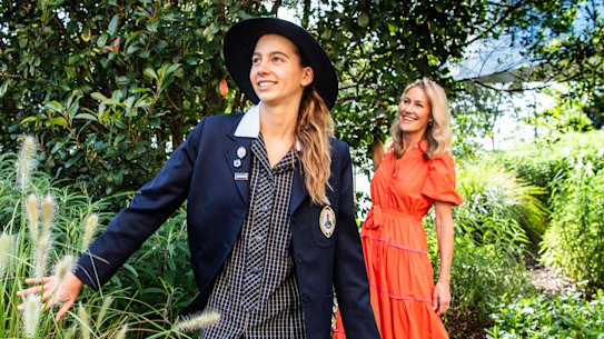 Year 8 Ravenswood student Willow Holm with her mother Rachel.