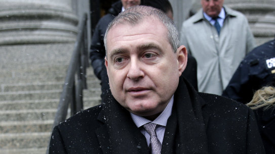 Lev Parnas, a close associate of President Donald Trump's personal lawyer, Rudy Giuliani, arrives at court in New York. 