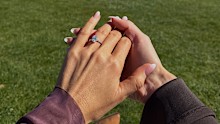 Crothers showed off her sparkling diamond ring. 