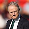 Joe Schmidt, Wallabies head coach, looks on at Newcastle.