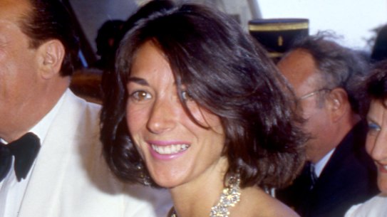 Ghislaine, in black dress, with her father, British media tycoon and fraudster Robert Maxwell, who died in 1991.
