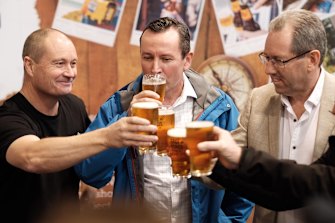 Gage Roadsâ€™ Scott Player, WA Premier Mark McGowan and VenuesLive CEO Mike McKenna back in 2017.