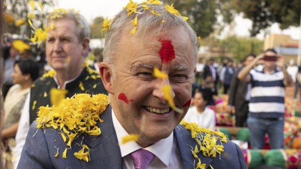 The travelling PM, Anthony Albanese, is in India and will be in the US next week.